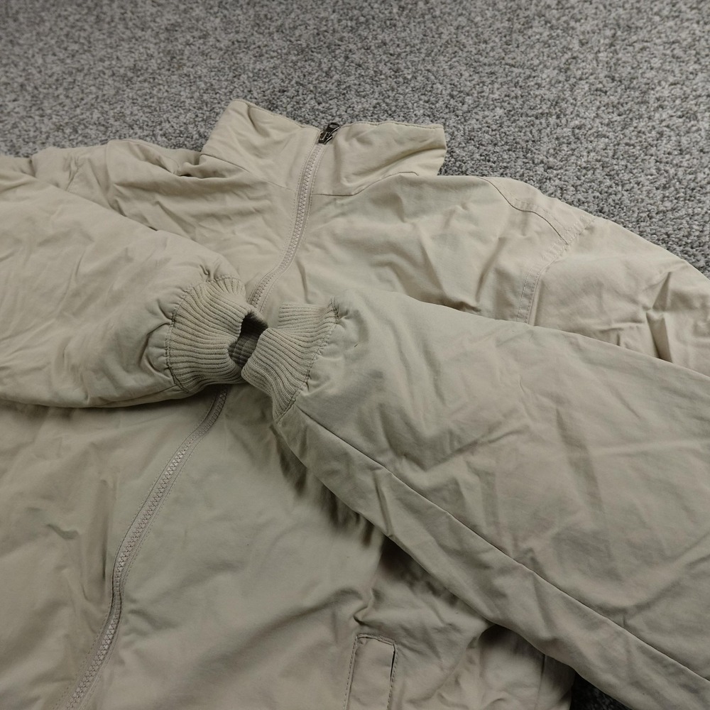 Eddie Bauer Jacket Mens M Beige Fleece Lined‎ Full Zip Windbreaker Bomber Coat